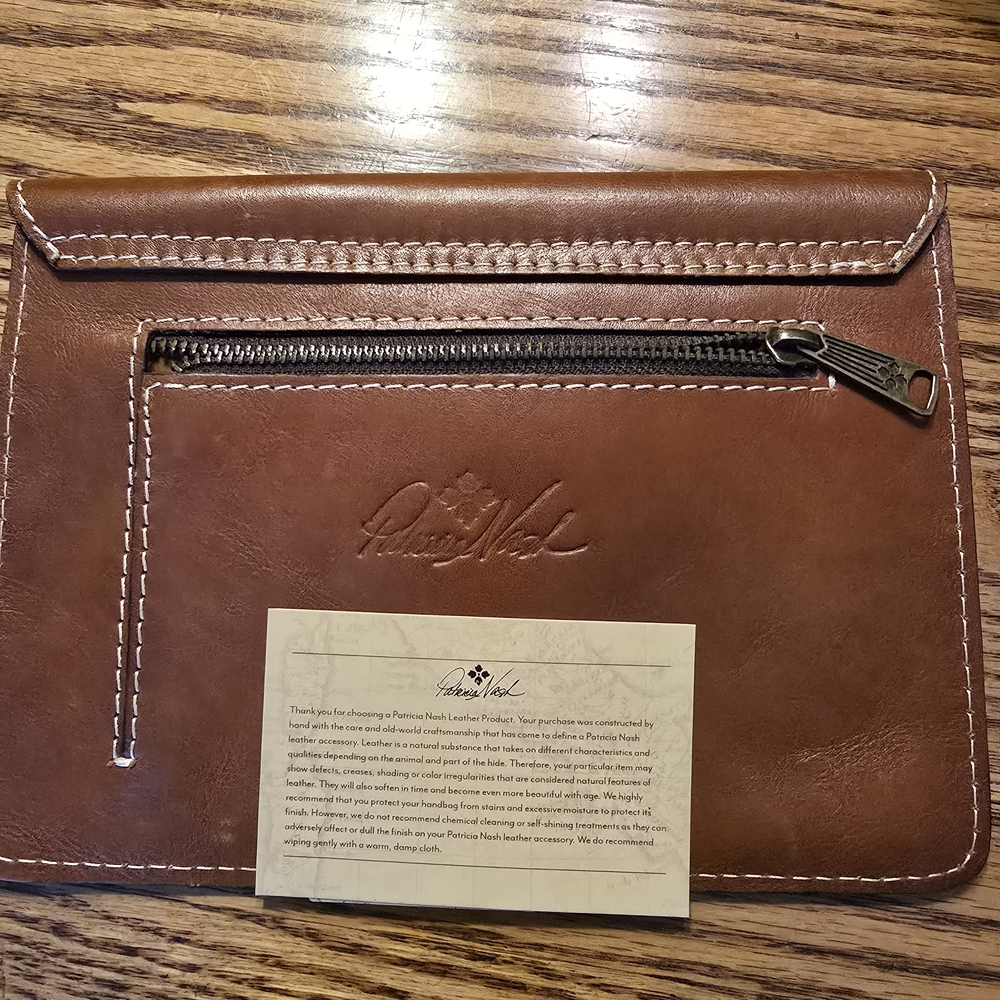Patricia Nash Brown Leather Clutch - Picture 2 of 2